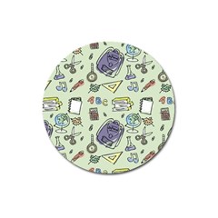 Hand Drawn Pattern School Magnet 3  (round) by Vaneshart