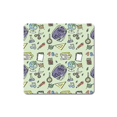 Hand Drawn Pattern School Square Magnet by Vaneshart