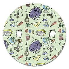 Hand Drawn Pattern School Magnet 5  (round) by Vaneshart