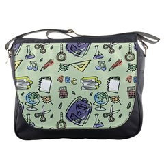 Hand Drawn Pattern School Messenger Bag by Vaneshart