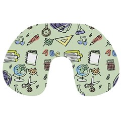 Hand Drawn Pattern School Travel Neck Pillow by Vaneshart