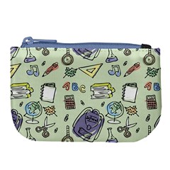 Hand Drawn Pattern School Large Coin Purse by Vaneshart