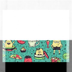 Seamless Pattern With Funny Monsters Cartoon Hand Drawn Characters Unusual Creatures Rectangular Jigsaw Puzzl by Vaneshart