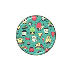 Seamless Pattern With Funny Monsters Cartoon Hand Drawn Characters Unusual Creatures Hat Clip Ball Marker by Vaneshart