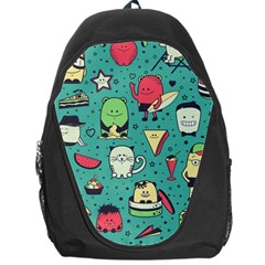 Seamless Pattern With Funny Monsters Cartoon Hand Drawn Characters Unusual Creatures Backpack Bag by Vaneshart