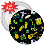 Seamless Brazilian Carnival Pattern With Musical Instruments 3  Buttons (100 pack)  Front