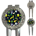 Seamless Brazilian Carnival Pattern With Musical Instruments 3-in-1 Golf Divots Front