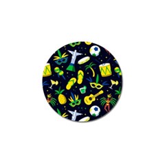 Seamless Brazilian Carnival Pattern With Musical Instruments Golf Ball Marker by Vaneshart