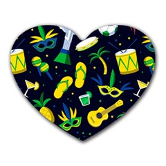 Seamless Brazilian Carnival Pattern With Musical Instruments Heart Mousepads by Vaneshart