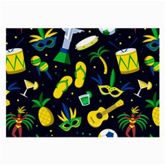 Seamless Brazilian Carnival Pattern With Musical Instruments Large Glasses Cloth by Vaneshart