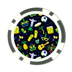 Seamless Brazilian Carnival Pattern With Musical Instruments Poker Chip Card Guard by Vaneshart