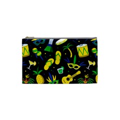 Seamless Brazilian Carnival Pattern With Musical Instruments Cosmetic Bag (small) by Vaneshart