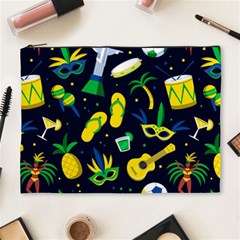 Seamless Brazilian Carnival Pattern With Musical Instruments Cosmetic Bag (xl) by Vaneshart