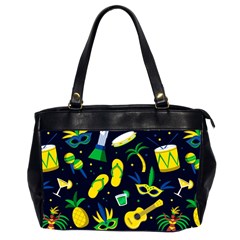 Seamless Brazilian Carnival Pattern With Musical Instruments Oversize Office Handbag (2 Sides) by Vaneshart