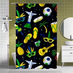 Seamless Brazilian Carnival Pattern With Musical Instruments Shower Curtain 48  X 72  (small)  by Vaneshart