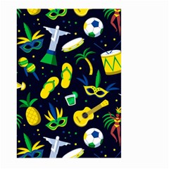 Seamless Brazilian Carnival Pattern With Musical Instruments Large Garden Flag (two Sides) by Vaneshart