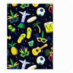 Seamless Brazilian Carnival Pattern With Musical Instruments Large Garden Flag (Two Sides) Front