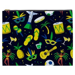 Seamless Brazilian Carnival Pattern With Musical Instruments Cosmetic Bag (xxxl) by Vaneshart