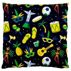 Seamless Brazilian Carnival Pattern With Musical Instruments Standard Flano Cushion Case (one Side) by Vaneshart