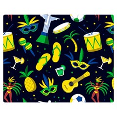 Seamless Brazilian Carnival Pattern With Musical Instruments Double Sided Flano Blanket (medium)  by Vaneshart