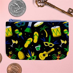 Seamless Brazilian Carnival Pattern With Musical Instruments Large Coin Purse by Vaneshart