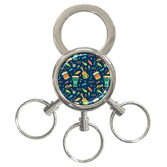 Brazil Musical Instruments Seamless Carnival Pattern 3-ring Key Chain by Vaneshart