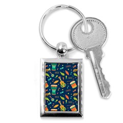 Brazil Musical Instruments Seamless Carnival Pattern Key Chain (rectangle) by Vaneshart