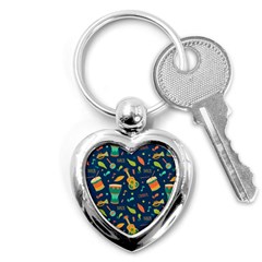 Brazil Musical Instruments Seamless Carnival Pattern Key Chain (heart) by Vaneshart