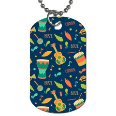 Brazil Musical Instruments Seamless Carnival Pattern Dog Tag (one Side) by Vaneshart