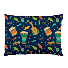 Brazil Musical Instruments Seamless Carnival Pattern Pillow Case by Vaneshart