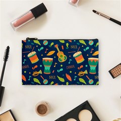 Brazil Musical Instruments Seamless Carnival Pattern Cosmetic Bag (small) by Vaneshart