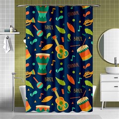 Brazil Musical Instruments Seamless Carnival Pattern Shower Curtain 48  X 72  (small)  by Vaneshart