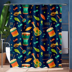 Brazil Musical Instruments Seamless Carnival Pattern Shower Curtain 60  X 72  (medium)  by Vaneshart