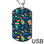 Brazil Musical Instruments Seamless Carnival Pattern Dog Tag USB Flash (Two Sides) Back