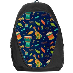 Brazil Musical Instruments Seamless Carnival Pattern Backpack Bag by Vaneshart