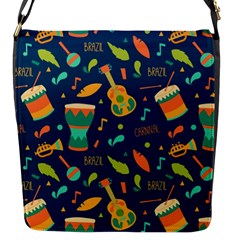 Brazil Musical Instruments Seamless Carnival Pattern Flap Closure Messenger Bag (s) by Vaneshart