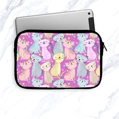 Colorful Cute Cat Seamless Pattern Purple Background Apple Ipad Mini Zipper Cases by Vaneshart