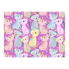 Colorful Cute Cat Seamless Pattern Purple Background Double Sided Flano Blanket (mini)  by Vaneshart