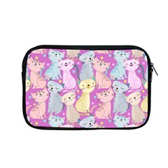 Colorful Cute Cat Seamless Pattern Purple Background Apple Macbook Pro 13  Zipper Case