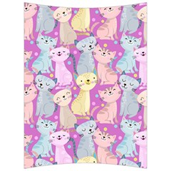 Colorful Cute Cat Seamless Pattern Purple Background Back Support Cushion by Vaneshart