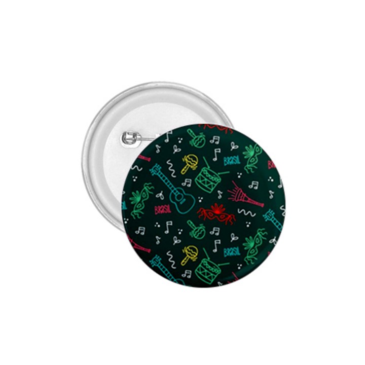 Guitars Musical Notes Seamless Carnival Pattern 1.75  Buttons