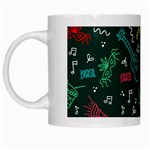 Guitars Musical Notes Seamless Carnival Pattern White Mugs Left