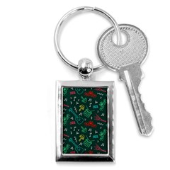 Guitars Musical Notes Seamless Carnival Pattern Key Chain (rectangle) by Vaneshart