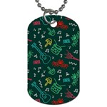 Guitars Musical Notes Seamless Carnival Pattern Dog Tag (Two Sides) Front