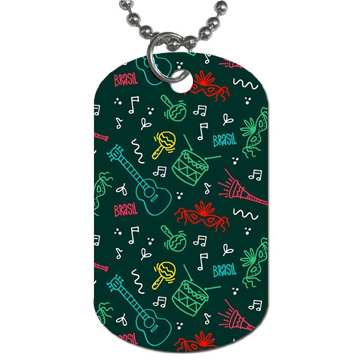 Guitars Musical Notes Seamless Carnival Pattern Dog Tag (Two Sides)