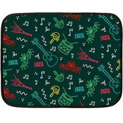 Guitars Musical Notes Seamless Carnival Pattern Double Sided Fleece Blanket (mini)  by Vaneshart