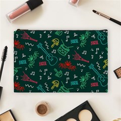 Guitars Musical Notes Seamless Carnival Pattern Cosmetic Bag (large) by Vaneshart