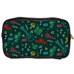 Guitars Musical Notes Seamless Carnival Pattern Toiletries Bag (one Side) by Vaneshart