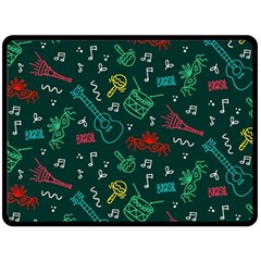 Guitars Musical Notes Seamless Carnival Pattern Fleece Blanket (large)  by Vaneshart