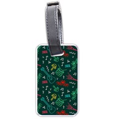 Guitars Musical Notes Seamless Carnival Pattern Luggage Tag (one Side) by Vaneshart